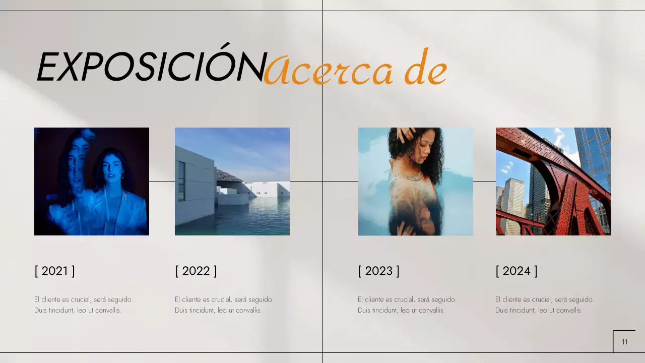 Portafolio de fotografía moderna en negro y naranja