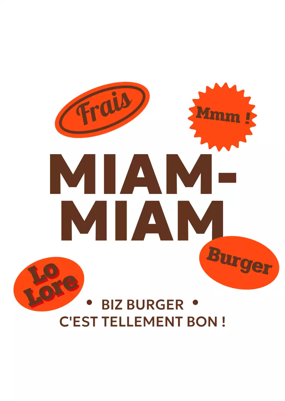 Décoration par autocollant promotionnel de hamburgers marron-orange