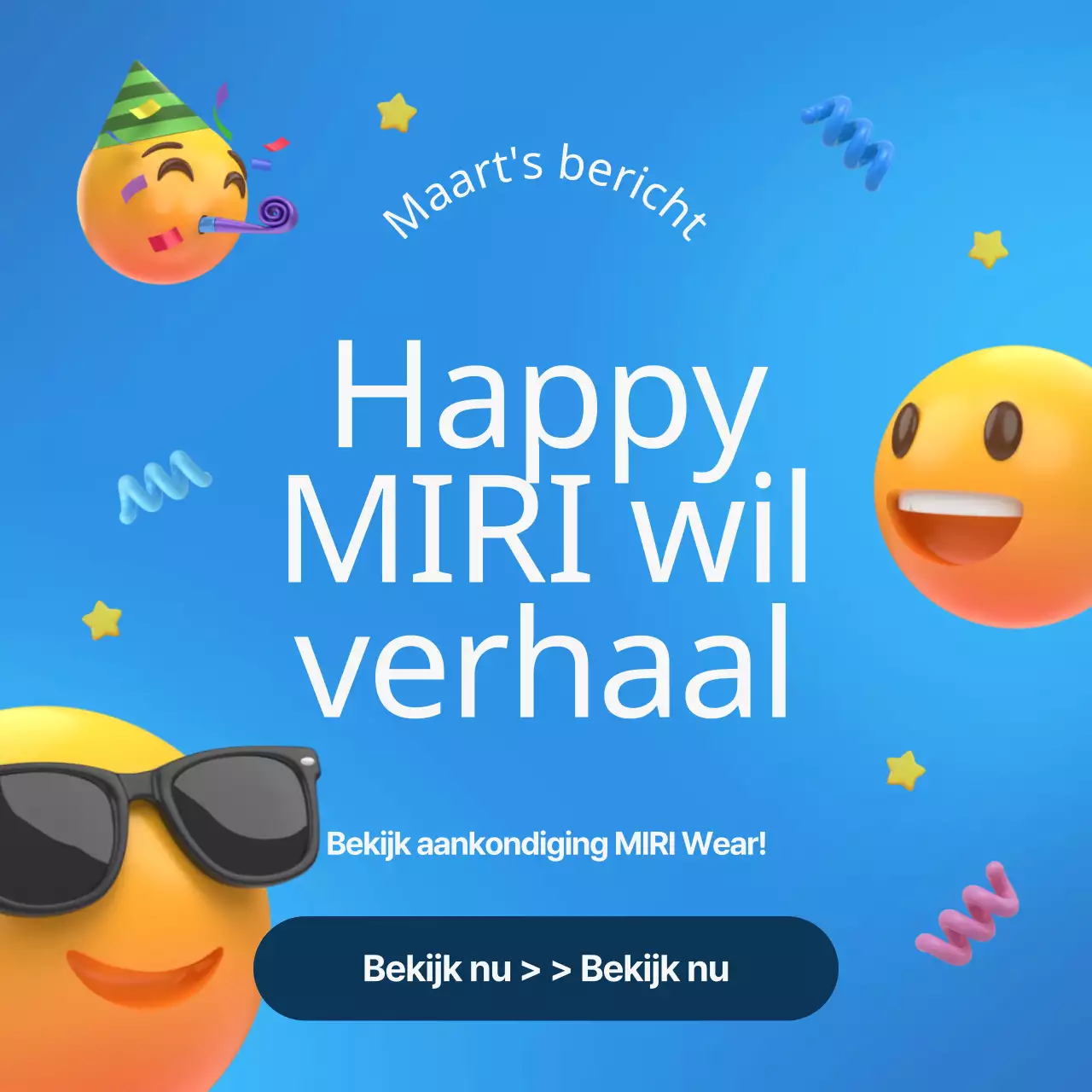 Een eenvoudig blauw en geel bedrijfsnieuwsbericht