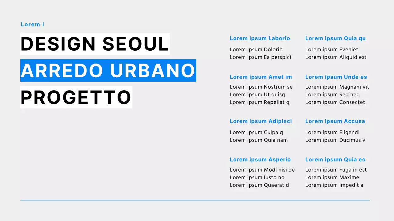 Un semplice brief di progettazione urbana in blu