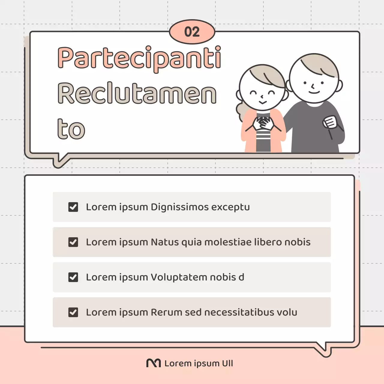 Una semplice proposta di reclutamento di consulenti familiari in rosa e beige