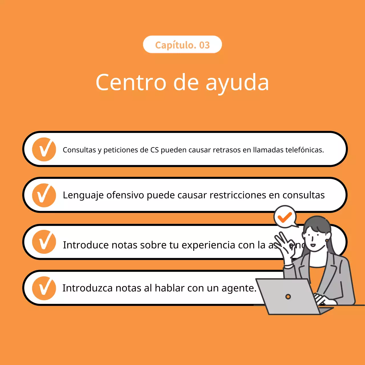 Promover anuncios naranjas y grises de atención al cliente