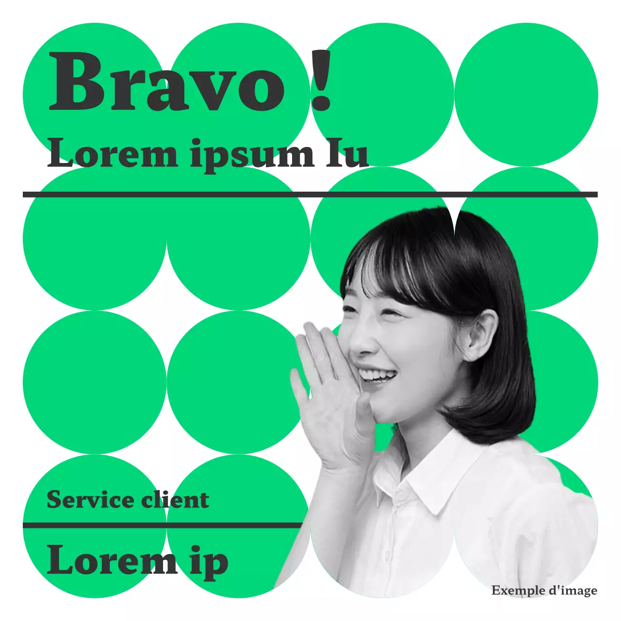 Annonce minimaliste de compliments du mois en néon et blanc à l'intention des employés