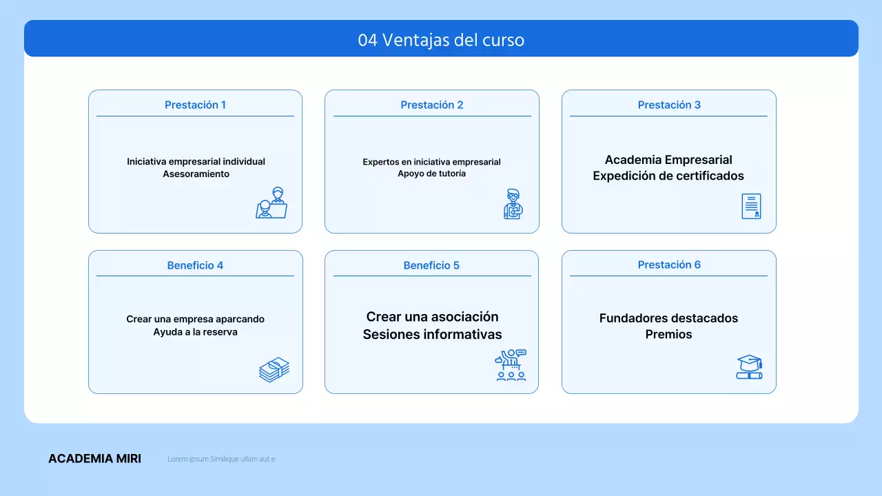 Descripción de la contratación moderna de formación empresarial en azul y azul claro