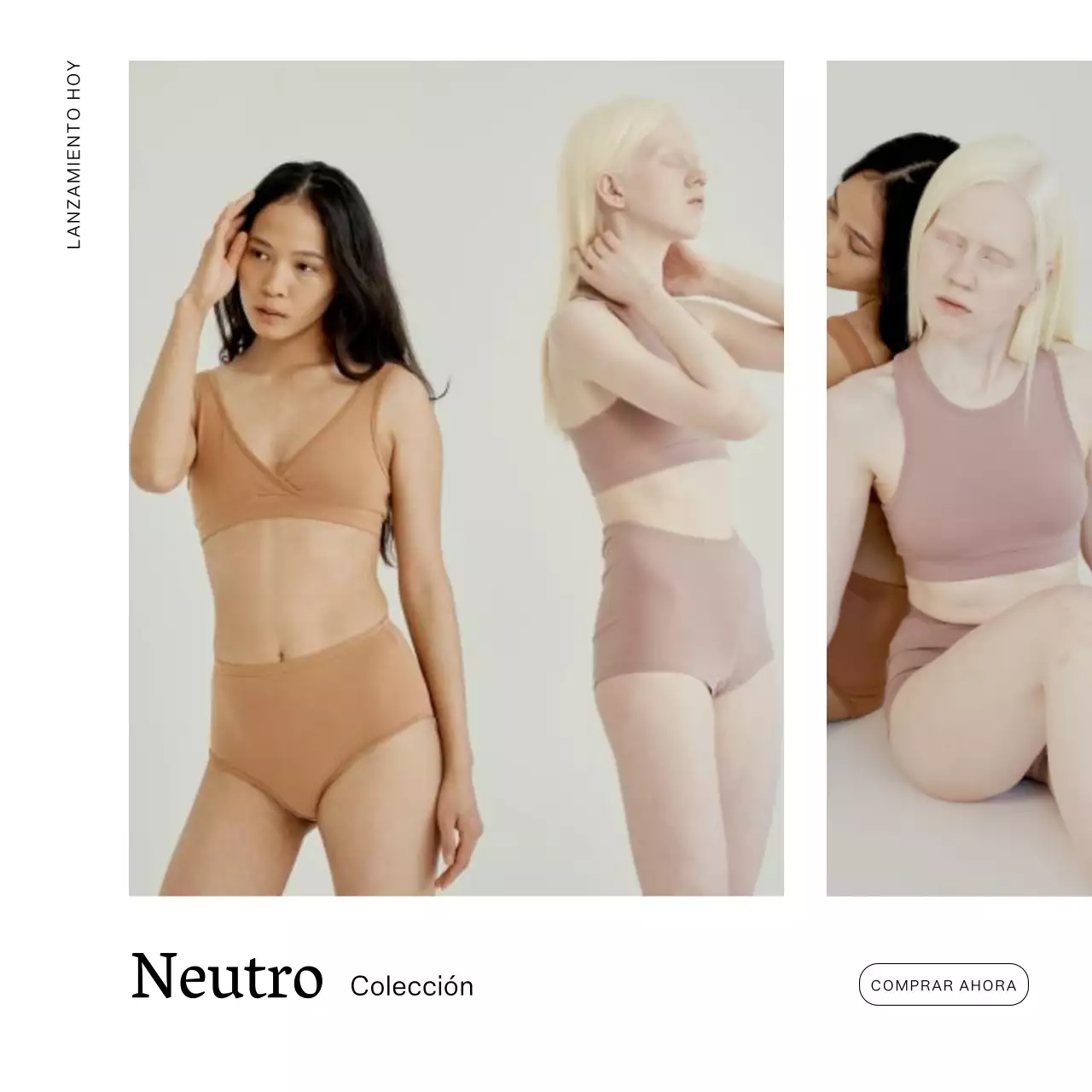 Campaña de la colección de moda minimalista en blanco