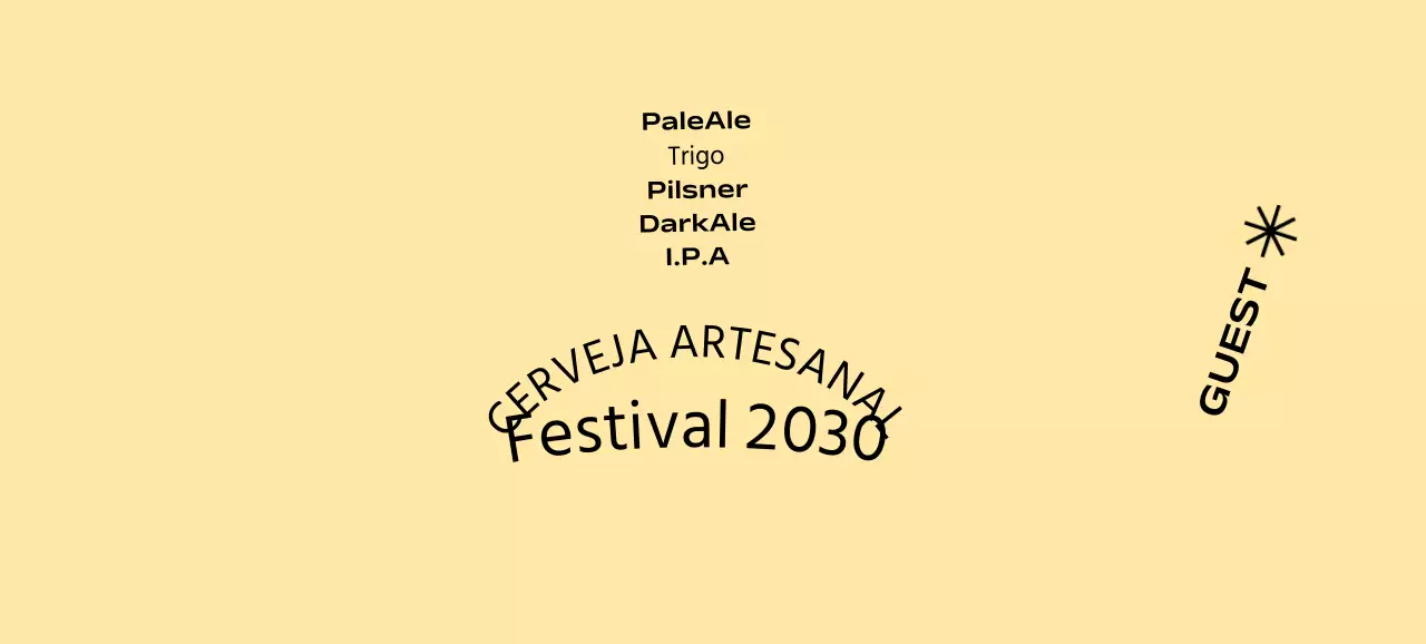 Um conceito simples de festival de cerveja artesanal com um fundo monocromático e um tipo de letra gótico