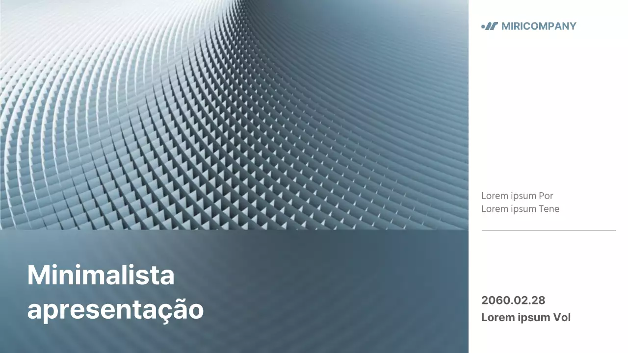Prospeto empresarial minimalista em azul claro e cinzento