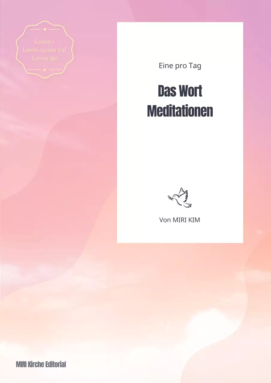 Einfacher Kirchenbucheinband in Rosa und Orange