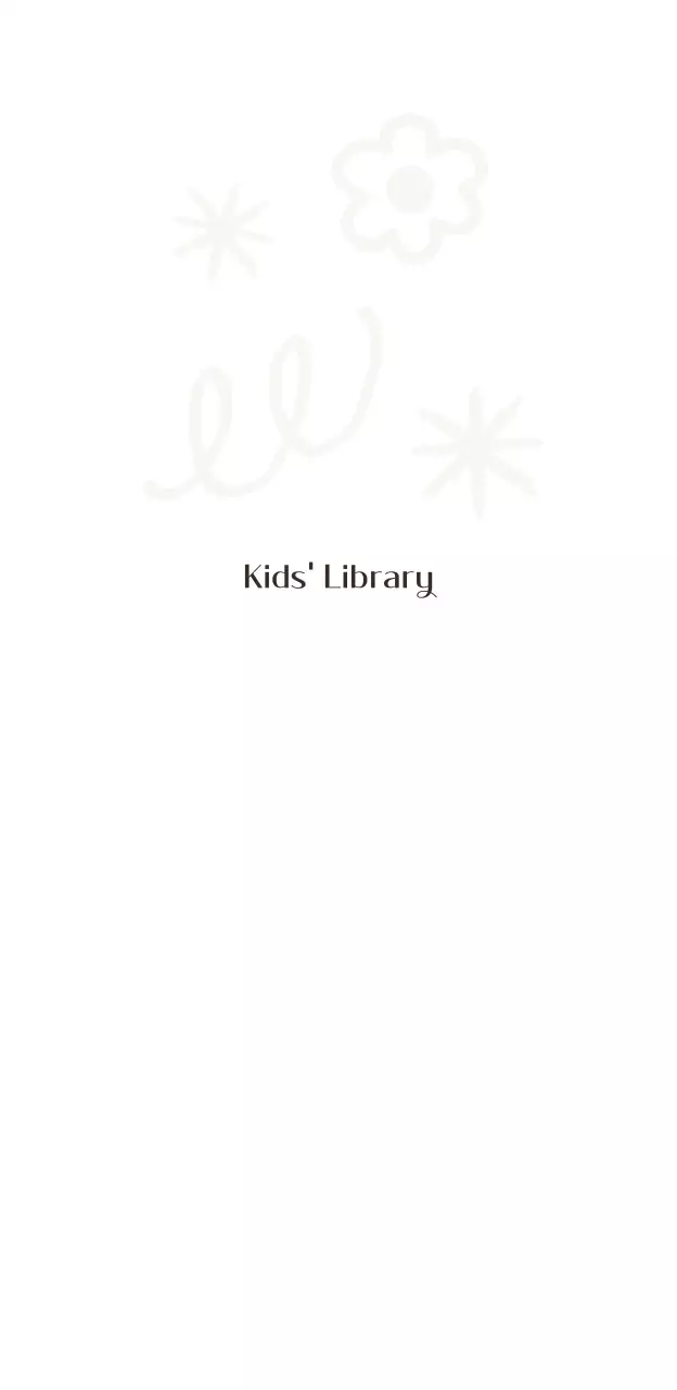 A cute concept children's library with colorful hand-drawn illustrations