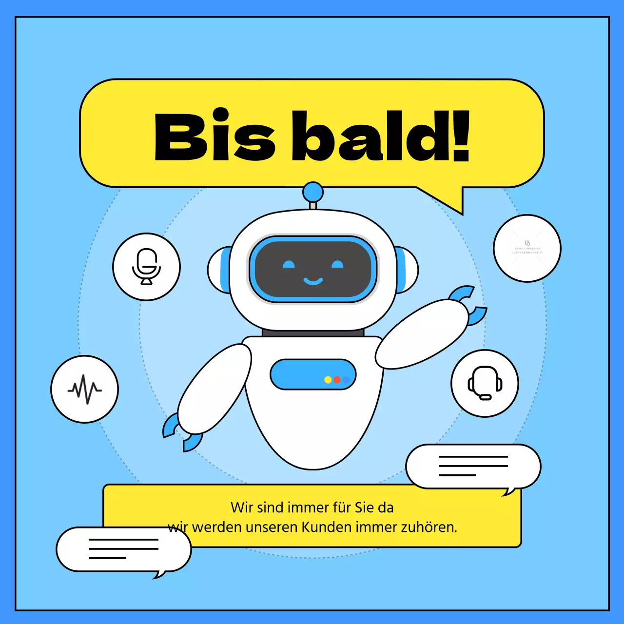 Wie man einen einfachen gelben und blauen Chatbot-Kundendienst-Leitfaden verwendet