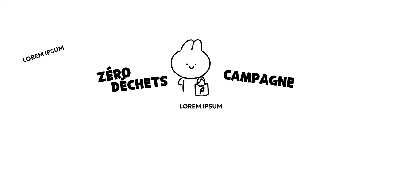 Campagne "zéro déchet" avec de jolies illustrations de lapins dessinées à la main
