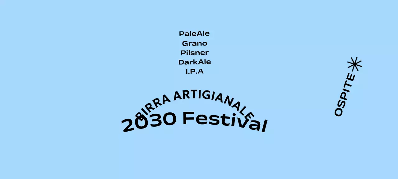 Un concetto semplice di festival della birra artigianale con uno sfondo monocromatico e un font gotico