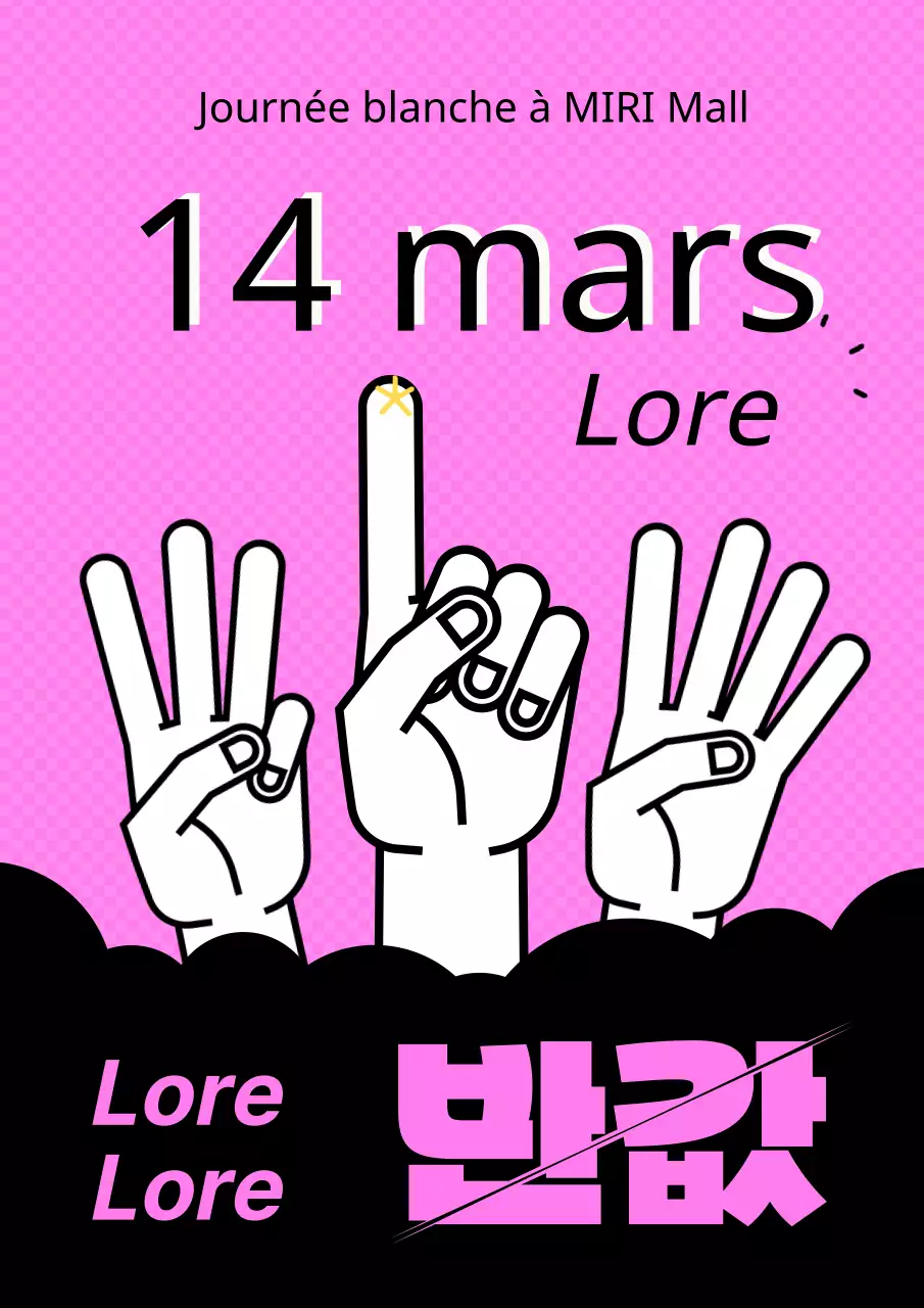 Annonce simple de la journée blanche avec demi-tarif en rose et noir