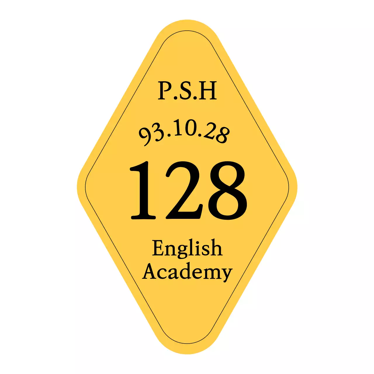 English Academy with a vintage look with rounded rhombus shapes