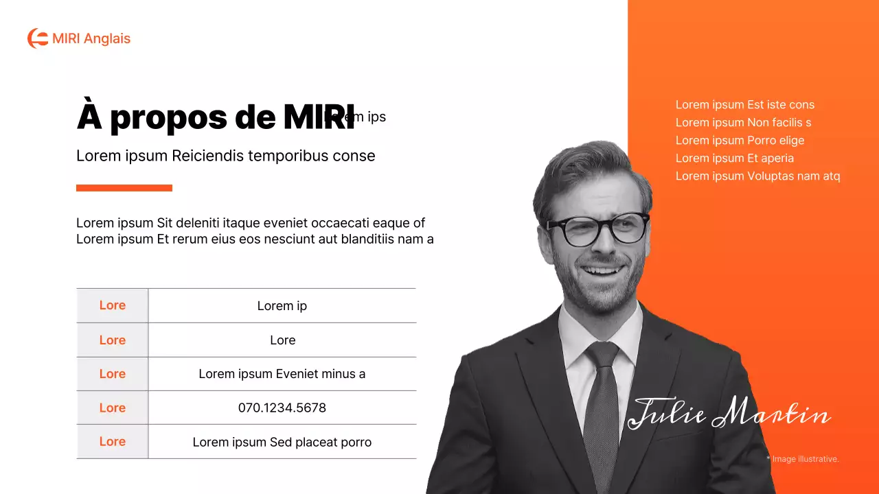 Un simple prospectus scolaire orange et blanc