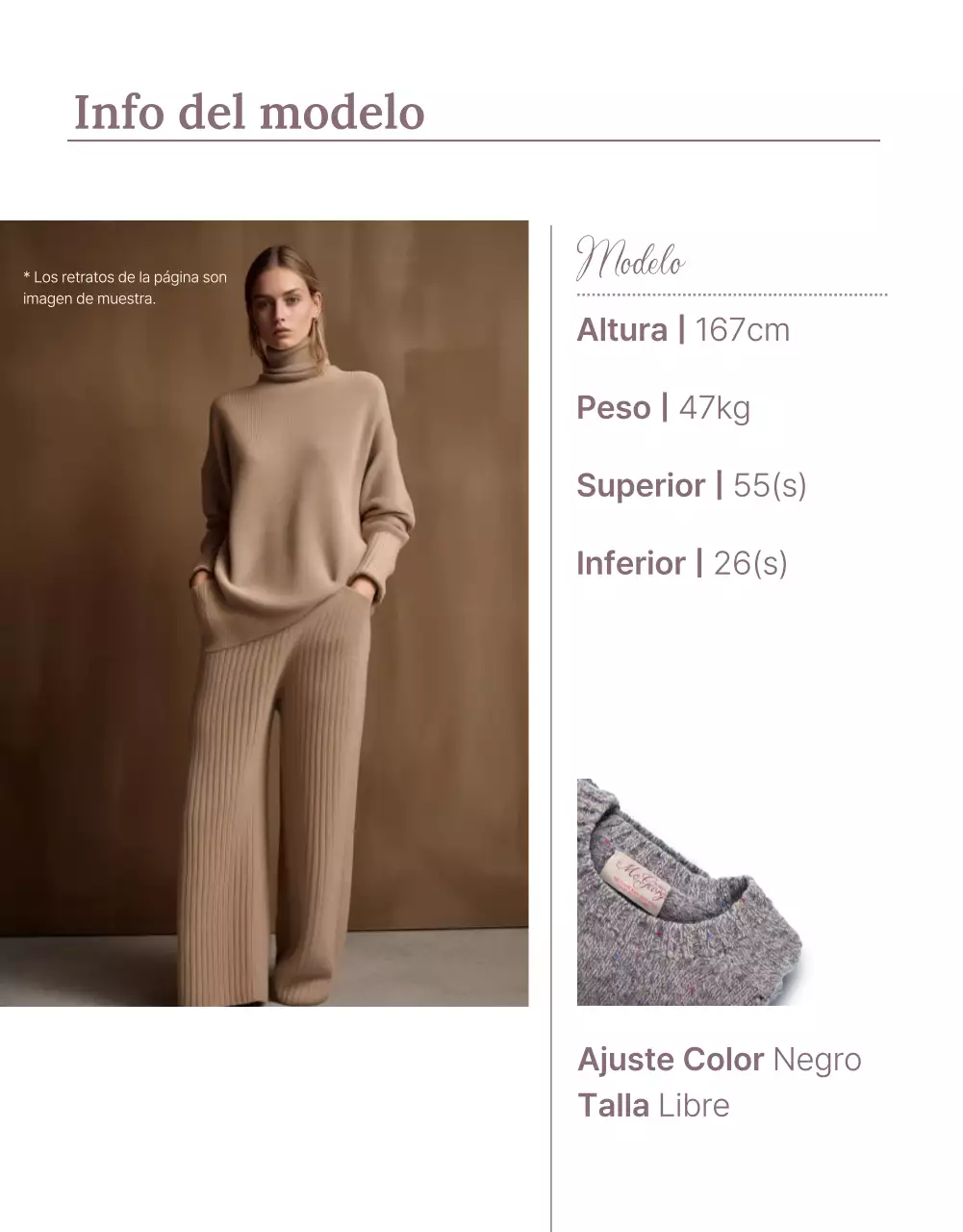 Anuncio de página detallada de un centro comercial de moda de lujo de color beige