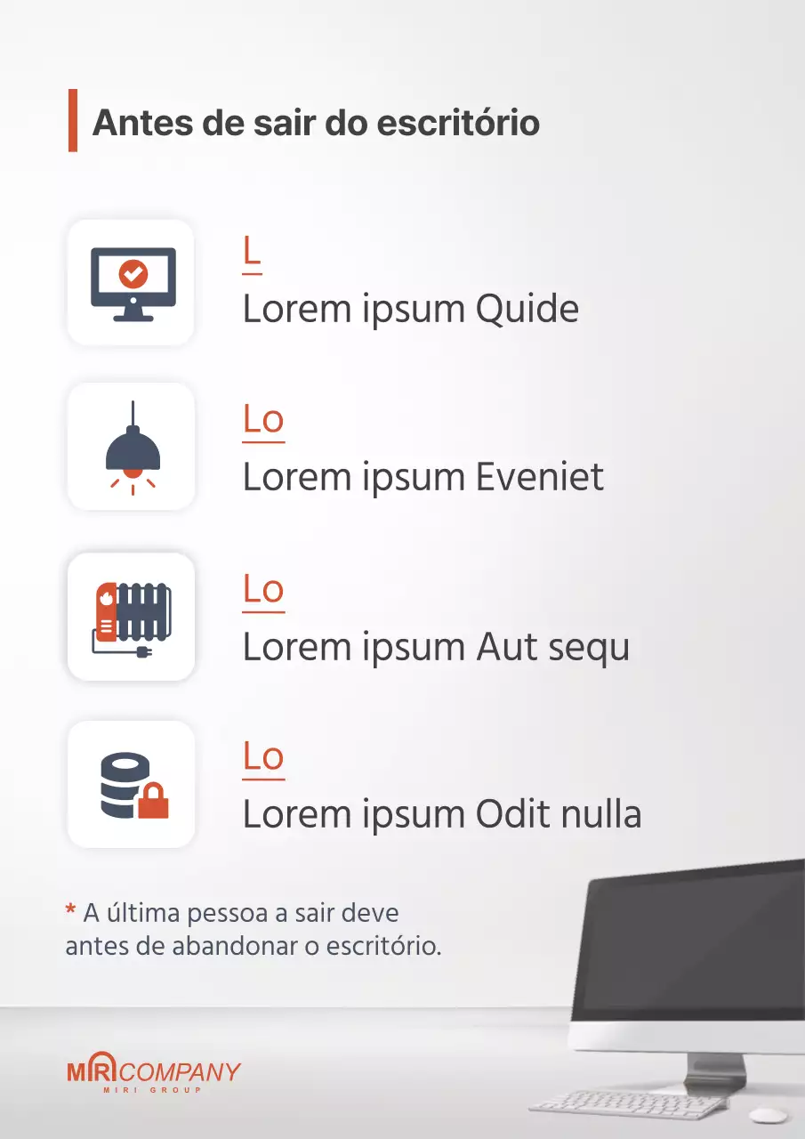 Um guia simples de lista de controlo vermelho e branco antes do trabalho