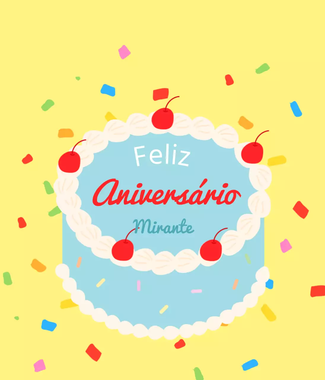 Letras para um conceito de bolo de aniversário colorido