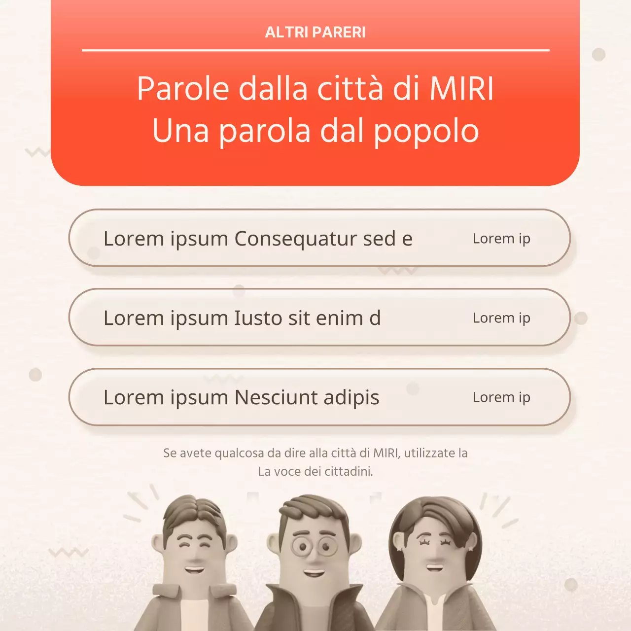 Rapporto sulla politica civica in rosa e arancione