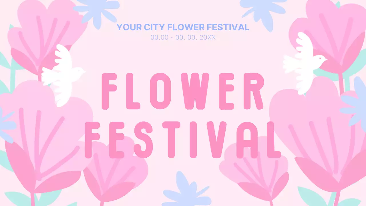 Pink Floral Festival Announcement Presentation