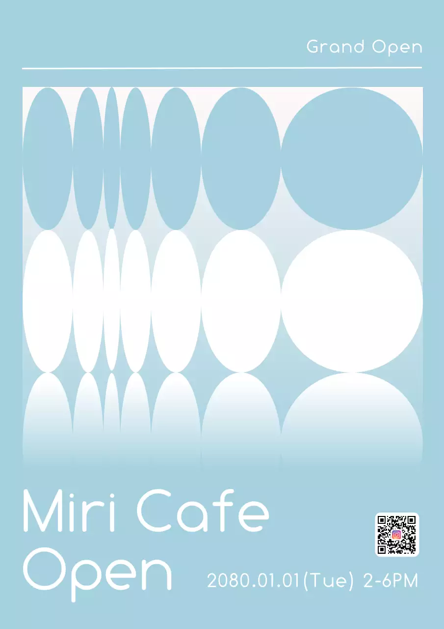 水色 シンプル カフェ ポスター