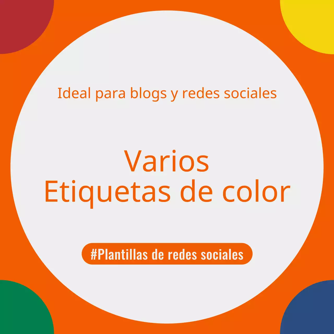 Sencillas portadas para redes sociales en colores naranja y arco iris