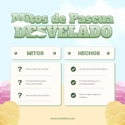 Fantasía azul cielo y verde Mitos y realidades de la Semana Santa Publicidad