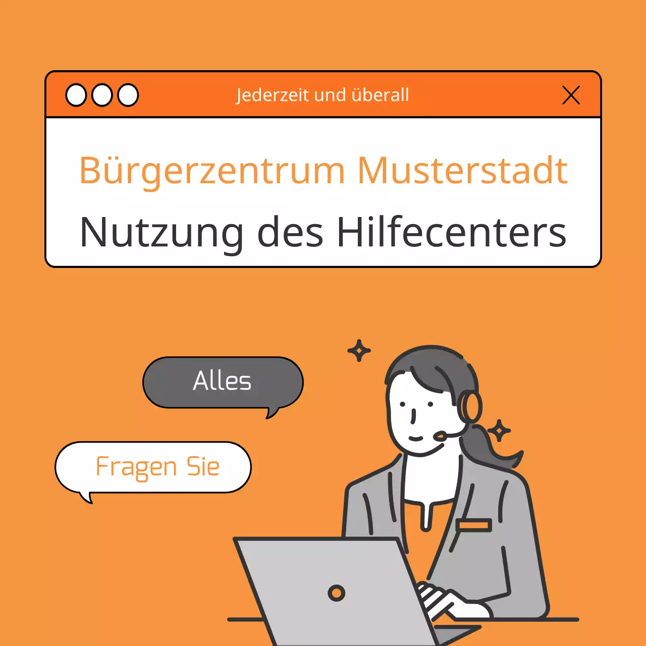 Förderung von orangefarbenen und grauen Kundendienstankündigungen