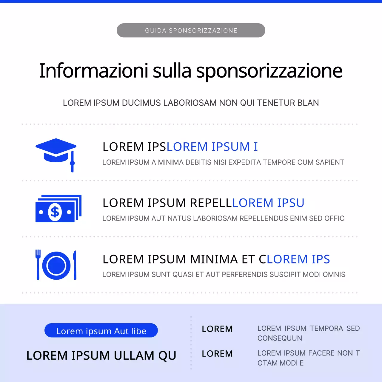 Una moderna guida alla raccolta fondi in blu e bianco