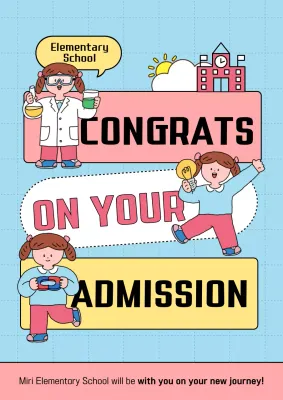 Blue Comic Admission Announcement Poster