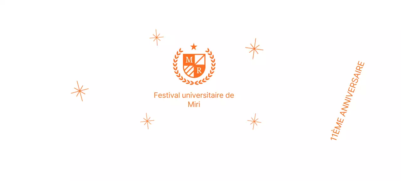 Fête de l'école avec le logo de l'école avec laurier et paillettes