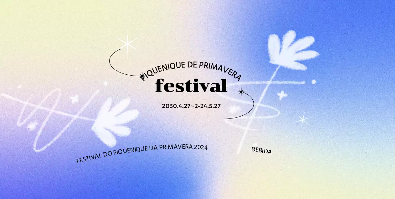 Um conceito de festival colorido com um fundo gradiente colorido e flores e purpurinas pintadas à mão