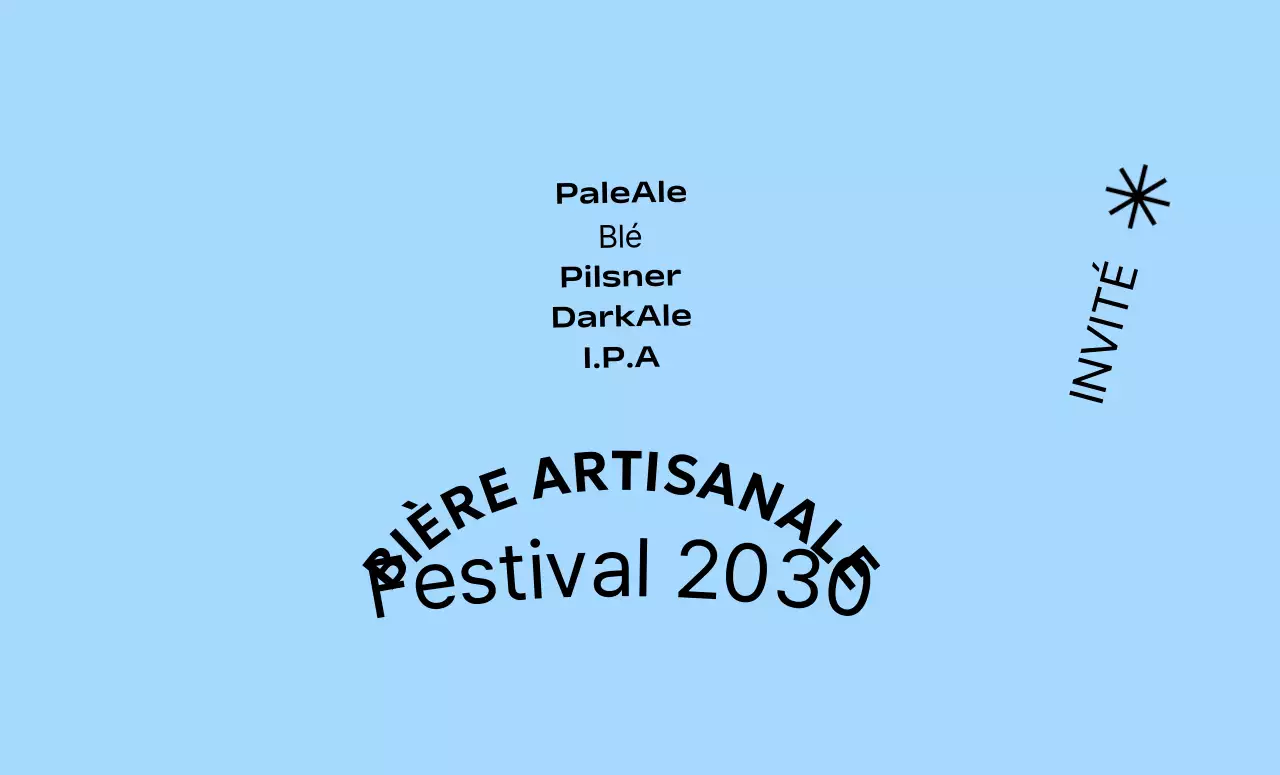 Concept simple de festival de la bière artisanale sur fond monochrome et police gothique.