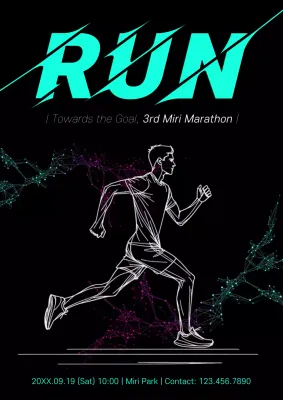 Black Modern Marathon Promotion Poster