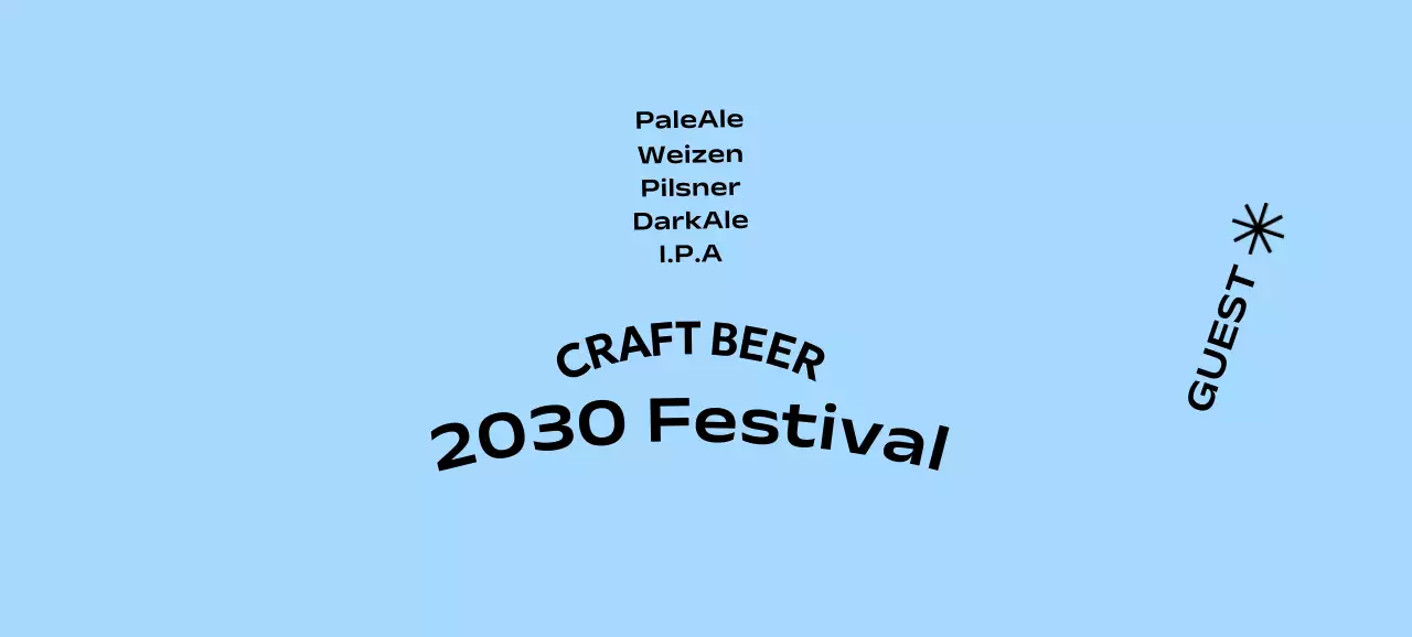 Simple concept for a craft beer festival with a monochromatic background and gothic font