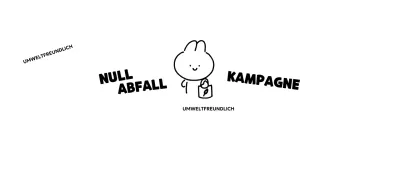 Null-Abfall-Kampagne mit niedlichen handgezeichneten Hasen-Illustrationen