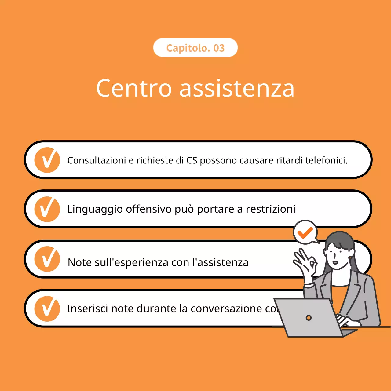 Promuovere annunci di servizio al cliente di colore arancione e grigio