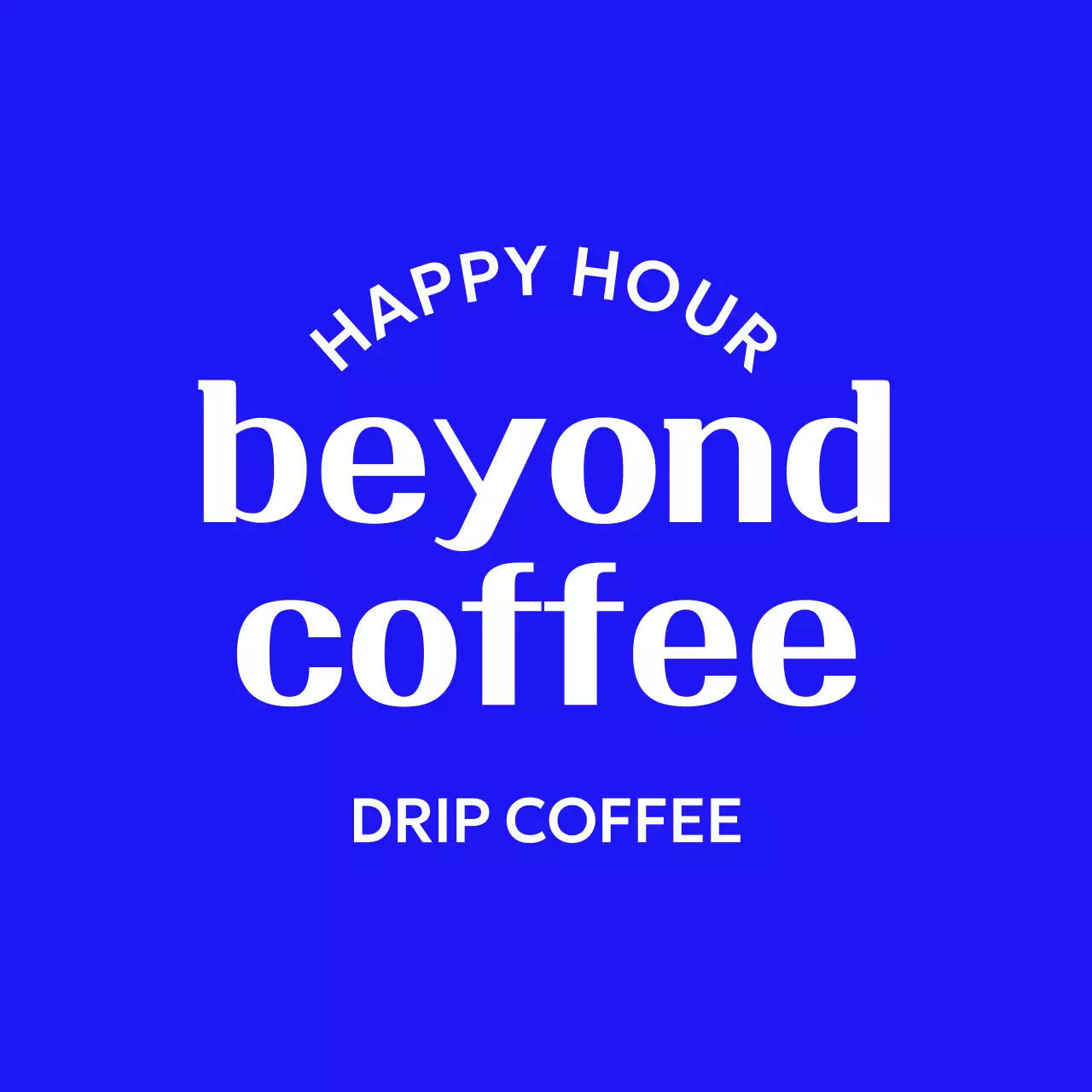 曲線のテキストと黄色の波が入ったシンプルな印象のカフェグッズ。