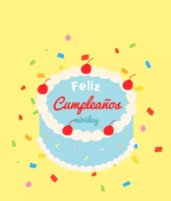 Letras para un concepto de tarta de cumpleaños llena de color