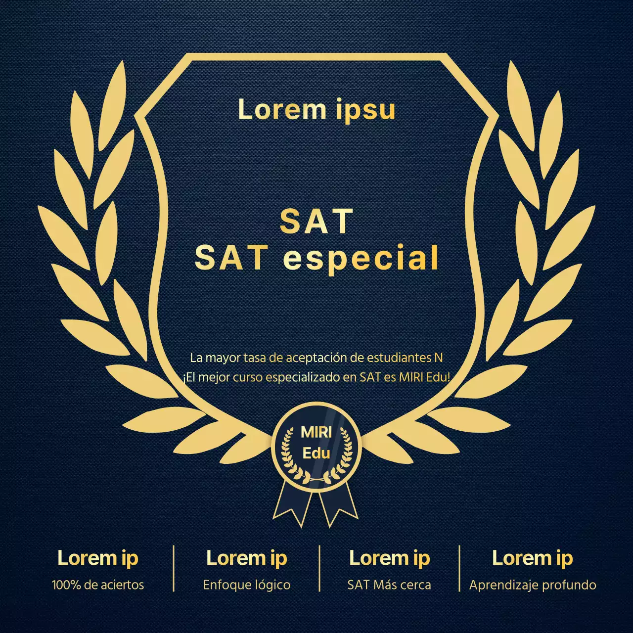 Promoción de una escuela de preparación SAT de oro y lujo para estudiantes que regresan