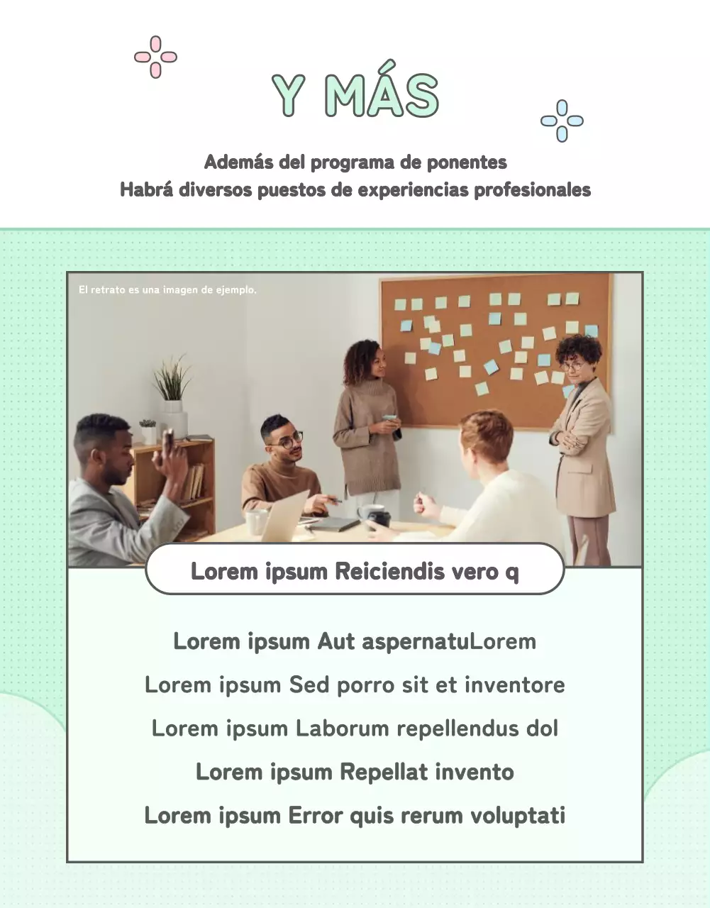 Promueva una bonita feria profesional en rosa y azul claro