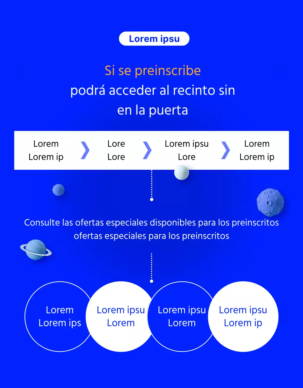 Promover una feria profesional inspirada en la ciencia ficción azul y naranja