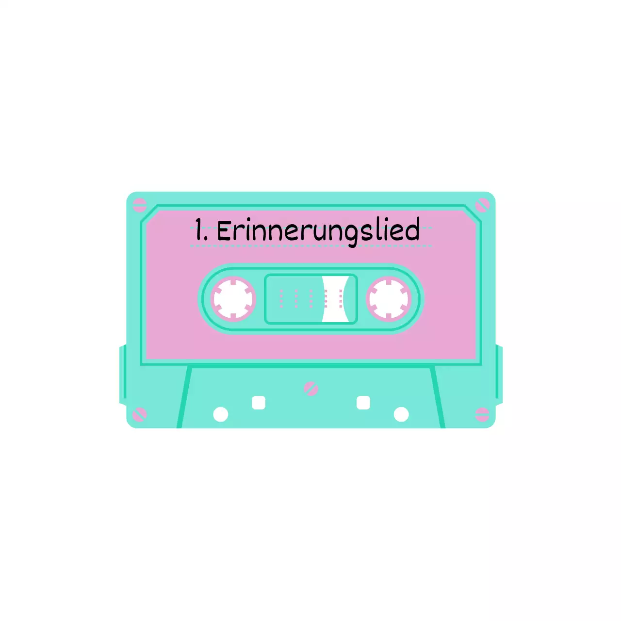 Kitschige Vintage-Ware mit Kassetten und handgeschriebenen Schriften