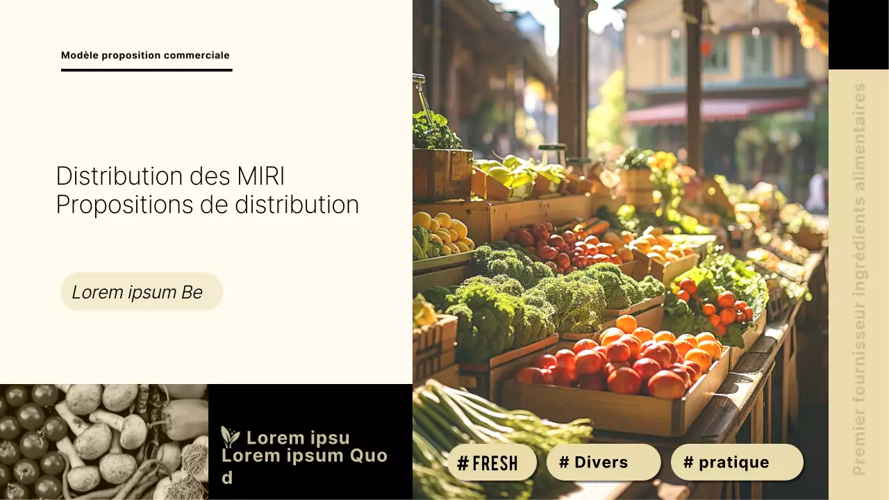 Proposition de service alimentaire moderne dans les tons beige et marron