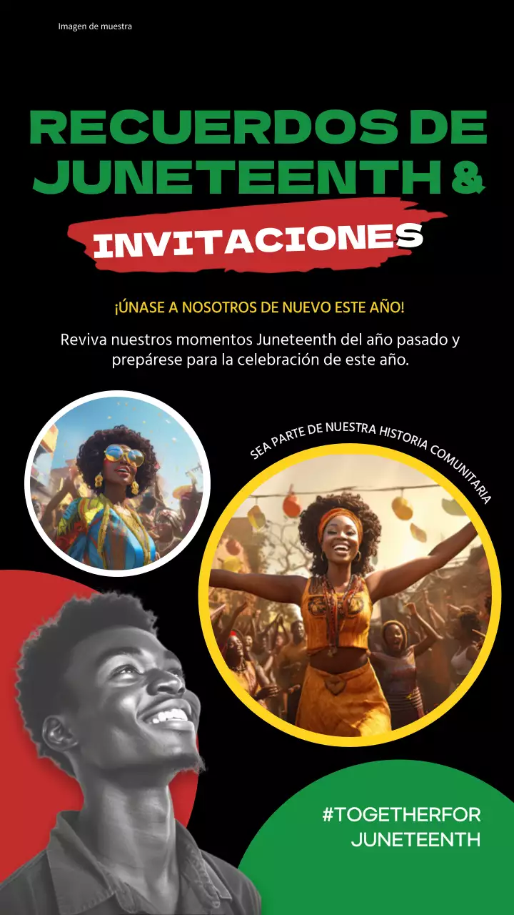 Black and Green Bold Juneteenth Celebration Publicidad