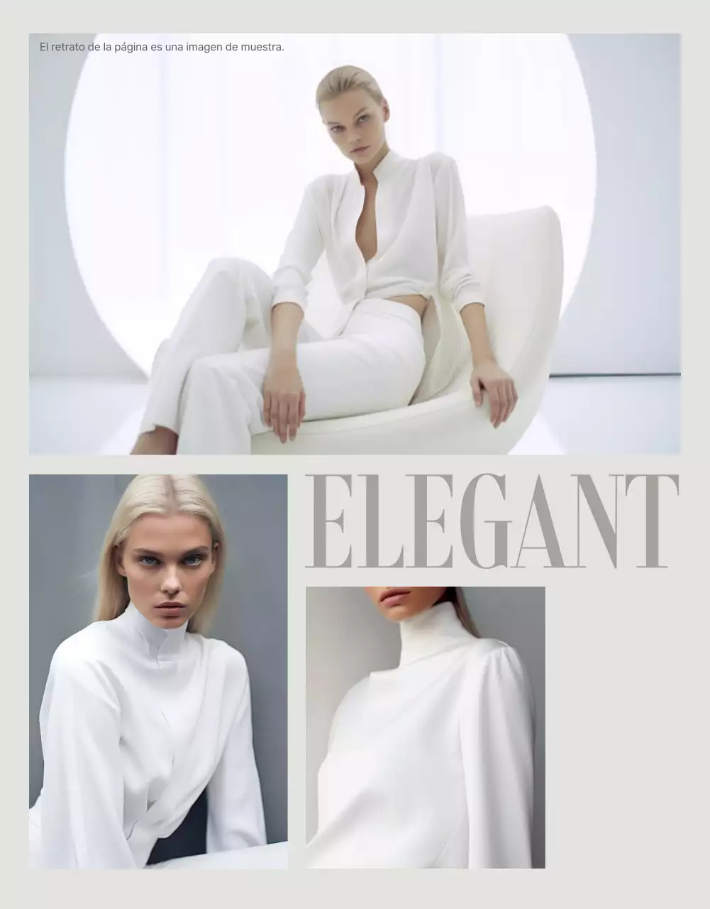 Anuncio de página detallada de moda moderna en beige