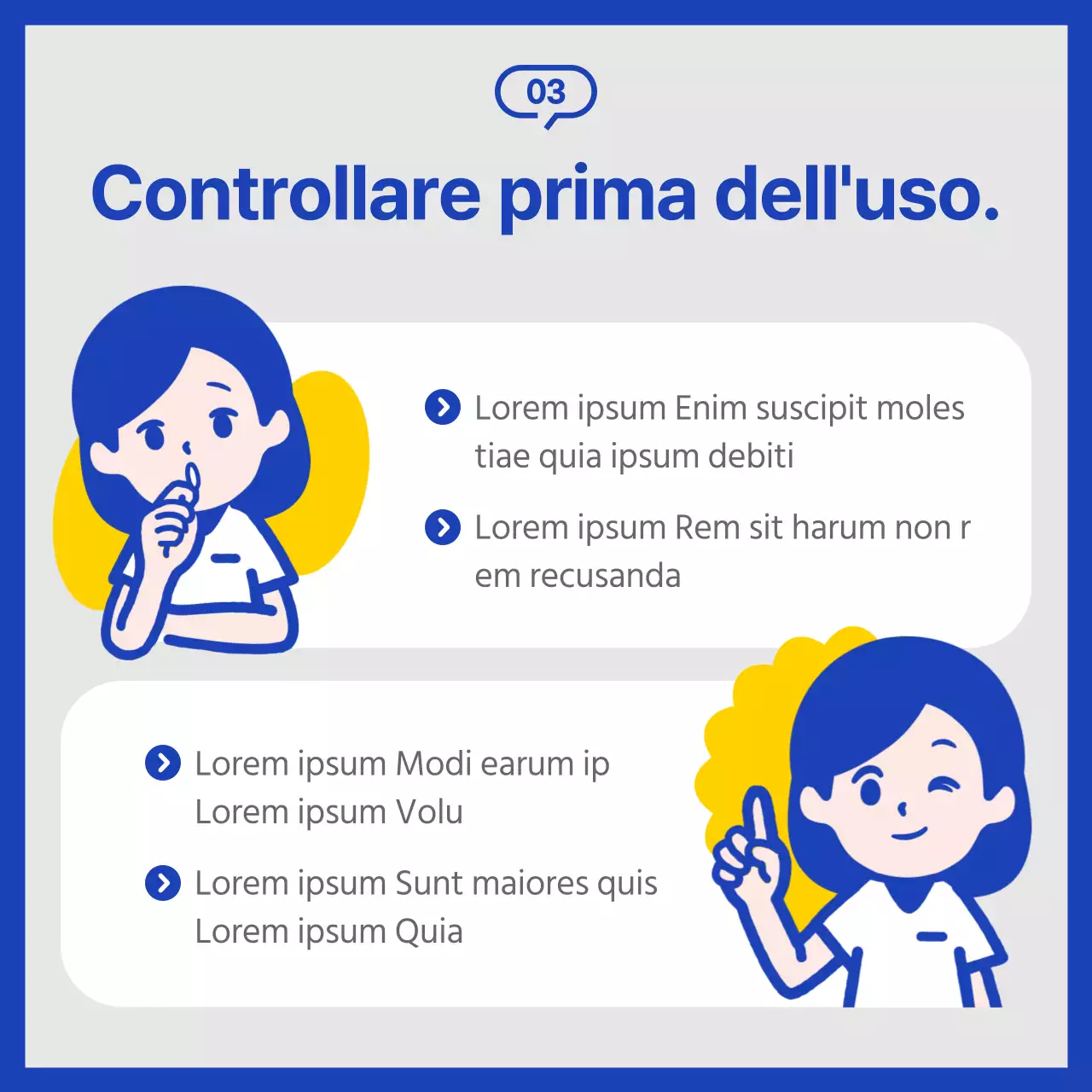 Una semplice guida gialla e blu navy all'utilizzo dell'helpdesk