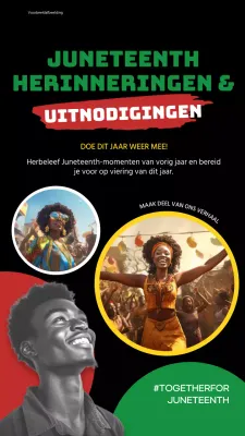 Black and Green Bold Juneteenth Viering Publiciteit
