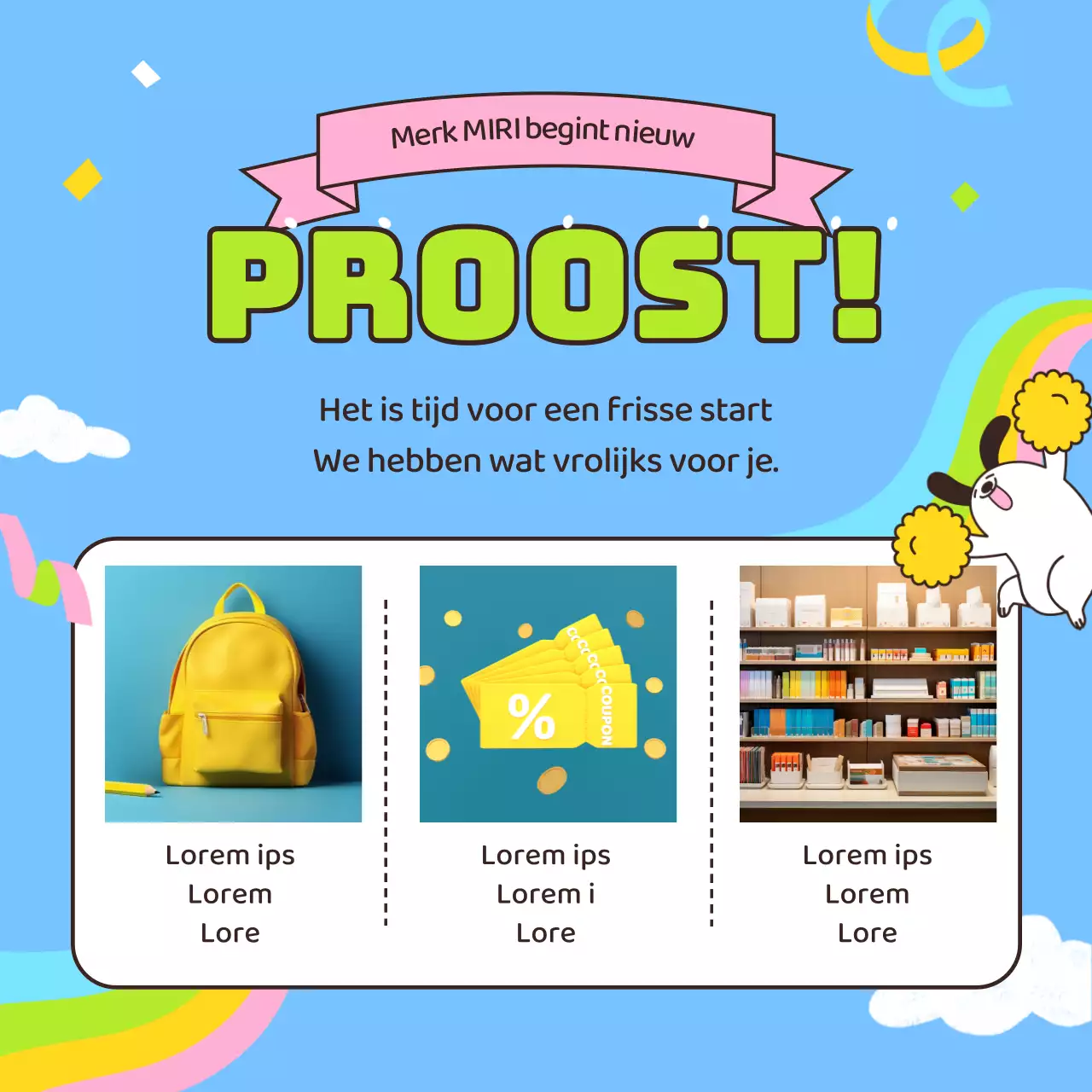 Promoot een giveaway om je favoriete lichtblauwe personage aan te moedigen