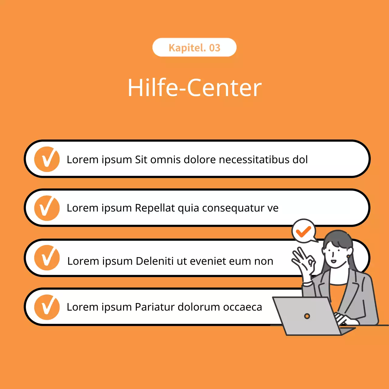 Förderung von orangefarbenen und grauen Kundendienstankündigungen